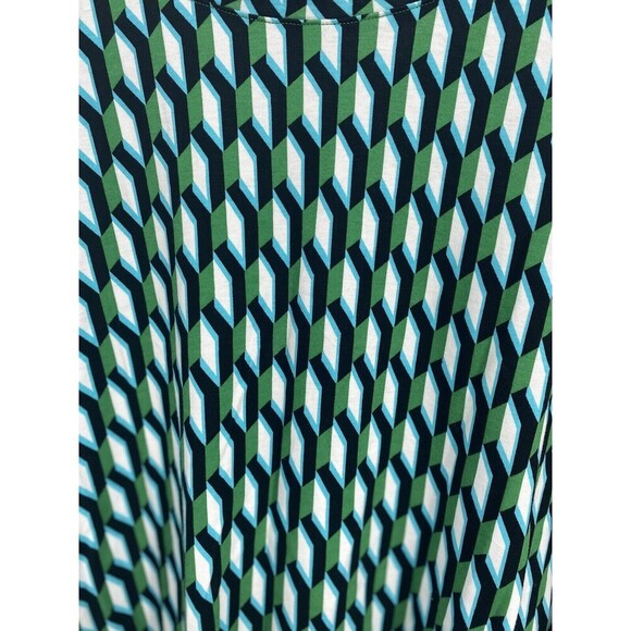 Diane Von Furstenberg For Target Crewneck Arrow Geo Green Long Sleeve Top 4X NEW - Picture 4 of 6